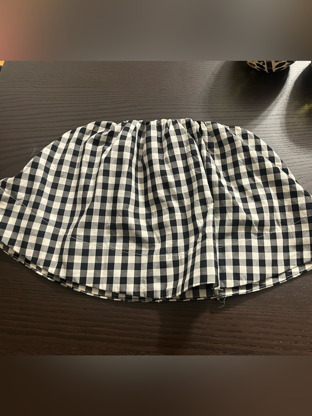 Wilfred Black & White Gingham Smocked Bustier Top